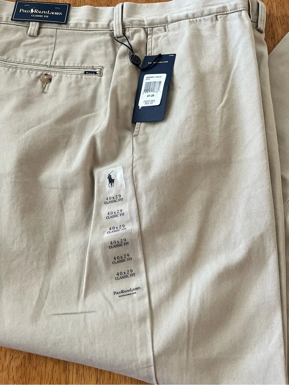 518. NWT MENS POLO RALPH LAUREN 40WX29L PANTS